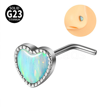 G23 Titanium & Imitation Opal L-Shaped Nose Rings WG62851-03-1