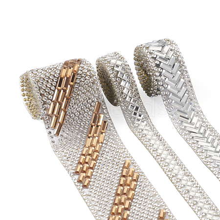 6 Strands 3 Style Glitter Hotfix Rhinestone DIY-BY0001-20-1