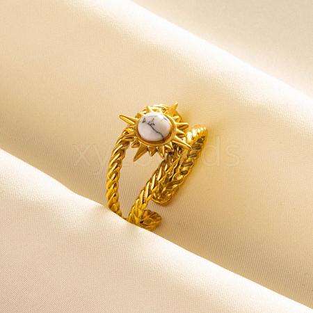 304 Stainless Steel Sun Cuff Rings DM8672-9-1