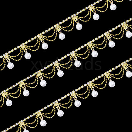 Glass Rhinestone Cup Chains CH-WH0014-01G-1