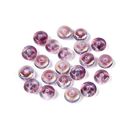 Baking Paint Electroplate Transparent Glass Beads EGLA-Q141-01A-A02-1