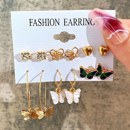 Alloy & Plastic Pearl Earring Sets WG17A46-04-1