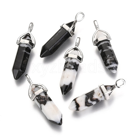 Natural Gemstone Double Terminated Pointed Pendants X-G-F295-04E-1