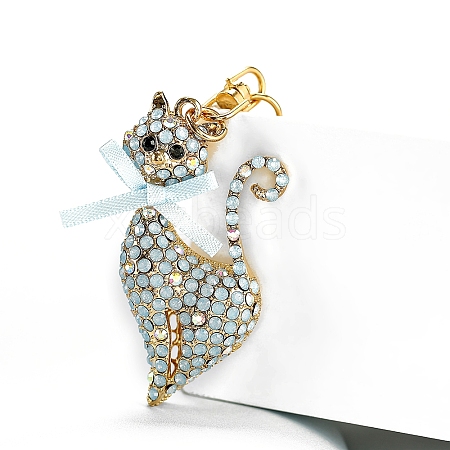 Alloy Rhinestone Keychain PW-WGA0D8D-02-1