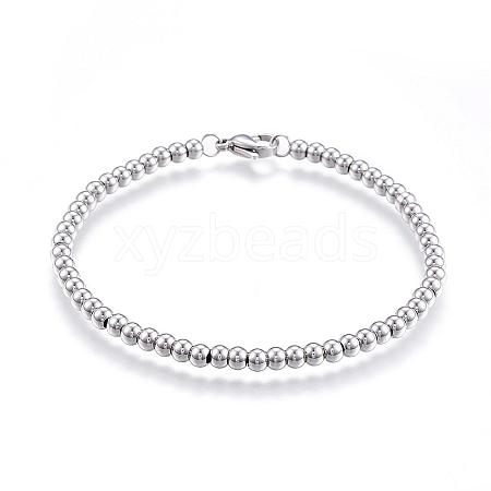 201 Stainless Steel Ball Chain Bracelets BJEW-E295-08-1