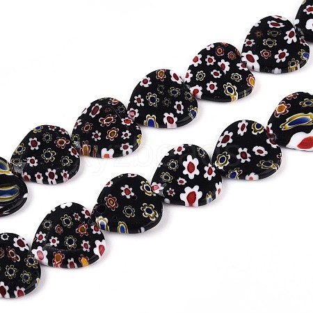 Handmade Millefiori Glass Beads Strands LAMP-T021-29B-1