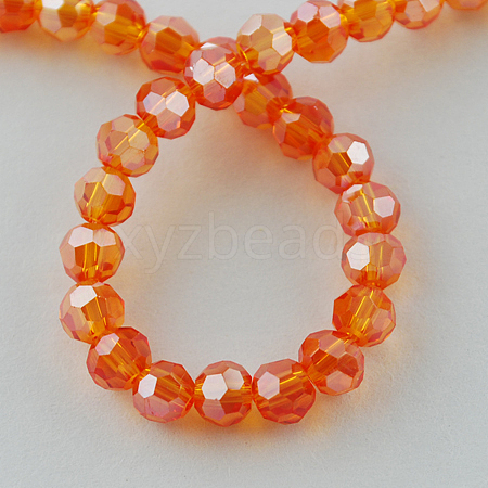 Electroplate Glass Bead Strands X-EGLA-R015-6mm-28-1