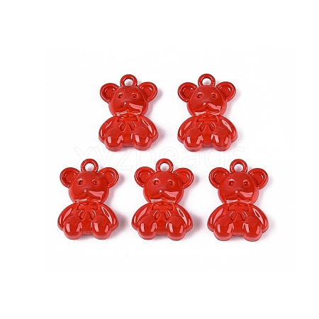 Spray Painted Alloy Pendants PALLOY-Q466-03D-1