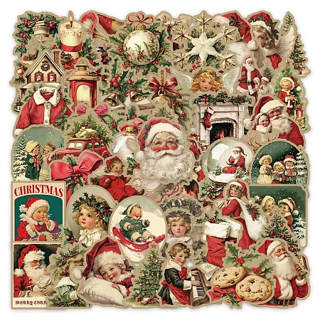 50Pcs Christmas PVC Waterproof Stickers PW-WG14AFA-01-1