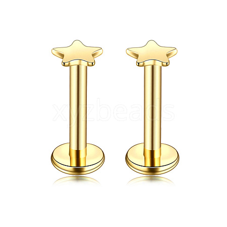 Star Stainless Steel Internally Threaded Labrets WG955BE-08-1