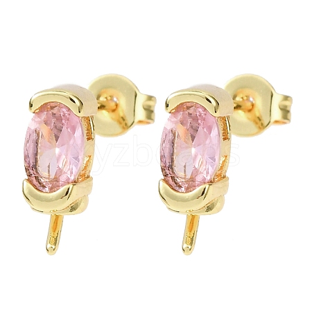 Brass Micro Pave Cubic Zirconia Earring Findings KK-D226-10G-04-1