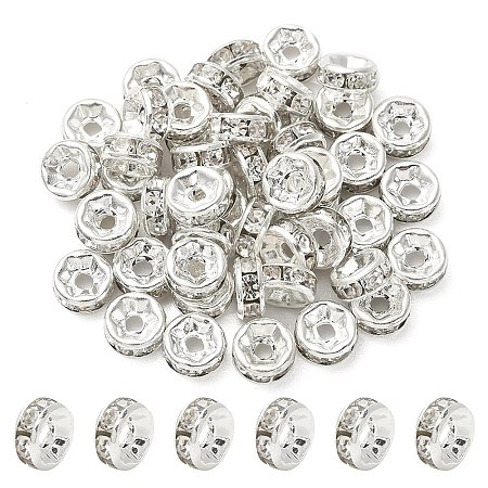 Brass Rhinestone Spacer Beads RB-YW0001-04C-01S-1