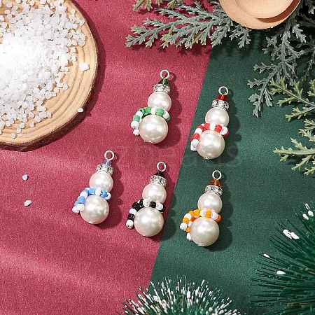 Shell Pearl & Glass Seed Beaded Pendants PALLOY-TA00167-1