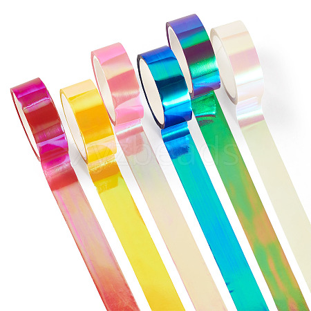 6Rolls 6 Colors PET Decorative Tape OFST-TA0001-07-1