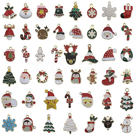 Christmas Alloy Enamel Pendants ENAM-G234-01J-1