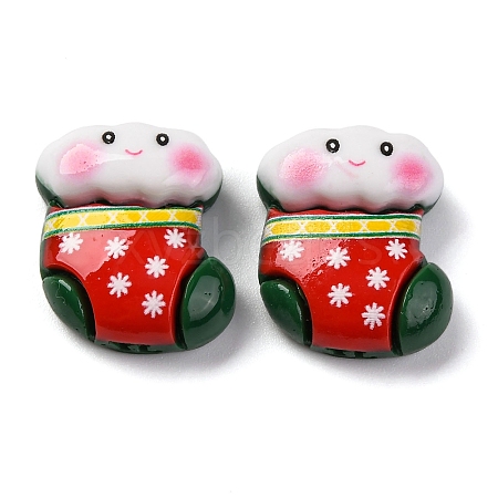 Colorful Christmas Theme Resin Cabochons RESI-R451-01J-1
