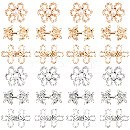 24 Sets 6 Style Alloy Snap Lock Clasps FIND-PH0005-36-1