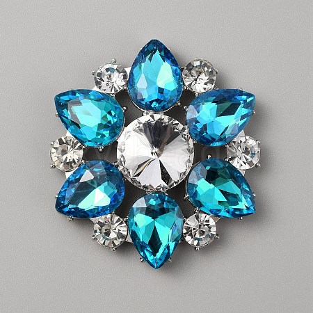Zinc Alloy Crystal Rhinestone Shoe Decorations FIND-WH0153-07C-1