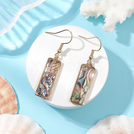 Natural Paua Shell Dangle Earrings EJEW-JE06274-05-1