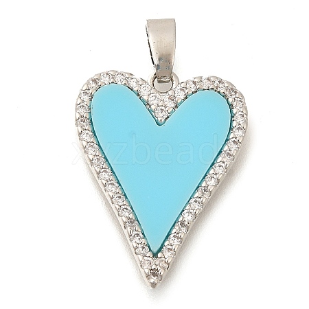 Brass Micro Pave Cubic Zirconia with Acrylic Pendants KK-S049-23P-1