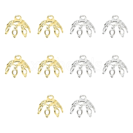 20Pcs 2 Colors Brass Bead Cap Pendant Bails KK-YW0003-45-1