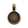 Flat Round Alloy Pendant Cabochon Settings PALLOY-N0088-27AB-NF-1