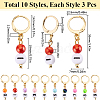 30Pcs 10 Style Acrylic Number Bead Pendant Stitch Markers HJEW-SC00052-2