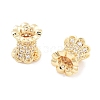 Brass Micro Pave Clear Cubic Zirconia Beads KK-P271-39B-05-2