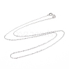 Anti-Tarnish Rhodium Plated 925 Sterling Silver Cable Chains Necklace for Women STER-I021-05P-1