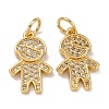 Brass Micro Pave Cubic Zirconia Charms ZIRC-A021-49G-B-1