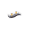 12 Holes S Shaped Transparent Acrylic Wine Glass Organizer Holder with Black Base ODIS-WH0019-13-8