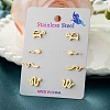 304 Stainless Steel Earring Sets EJEW-S248-03A-G-1