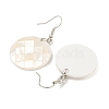 Rack Plating Brass Natural White Shell Dangle Earrings EJEW-N055-52A-2