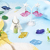 42Pcs 7 Colors Transparent Acrylic Pendants MACR-TA0001-57-7