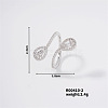 Stylish Teardrop Brass Rhinestones Open Cuff Ring for Women TK3170-5-1