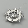 Helm Alloy Crystal Rhinestone Safety Pin Brooch JEWB-WH0010-16P-2