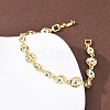 Brass Link Chain Bracelets for Women BJEW-D387-03G-02-3
