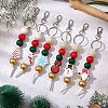 Christmas Themed Silicone Beads & Wood Beads Pendant Decorations HJEW-JM02379-2