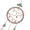 Christmas Theme Glass Ring Pendant Decoration HJEW-TA00229-4