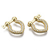 Brass Micro Pave Clear Cubic Zirconia D-Ring Anchor Shackle Clasps ZIRC-S066-050-NF-2