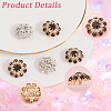 Gorgecraft 16Pcs 2 Colors 1-Hole Alloy Rhinestone Shank Buttons BUTT-GF0003-62-6