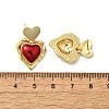 Heart Brass Enamel Stud Earrings EJEW-Z086-17G-02-5