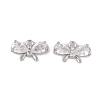 Brass Micro Pave Clear Cubic Zirconia Charms KK-L212-15P-1