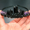 Dyed Natural Quartz & Amethyst Hair Bands PW-WGCBBD1-01-3