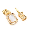 Brass Micro Pave Clear Cubic Zirconia Box Clasps KK-P291-27G-2