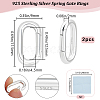 2Pcs 925 Sterling Silver Spring Gate Rings STER-BBC0008-68-2