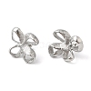 304 Stainless Steel Hollow Flower Stud Earrings for Women EJEW-K244-27P-1