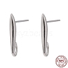 Anti-Tarnish Rhodium Plated 925 Sterling Silver Stud Earring Findings X-STER-K168-118P-1