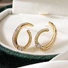 Brass Micro Pave Clear Cubic Zirconia Stud Earrings for Women EJEW-A110-04G-1