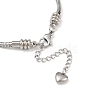 Tarnish Resistant 304 Stainless Steel European Round Snake Chains Bracelets STAS-J015-05-3